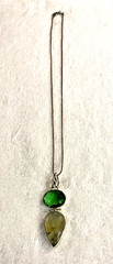 VTG Sterling Silver – INDIA Prehnite & Peridot Necklace Pendant 24 inch