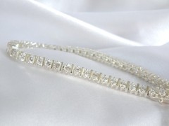 Sterling Silver 925 Cubic Zirconia Bar Link Tennis Bracelet 7.5″