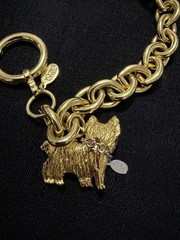 Vintage RARE Signed JOAN RIVERS Yorkie Dog Necklace, Bracelet, and Brooch Set