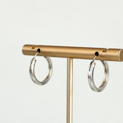 Vintage 925 Sterling Silver Simple Plain Simple Ladies Huggie Hoop Earrings