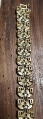 VTG Francois by Coro Bracelet – Gold Tone Topaz colored Rhinestone Bracelet