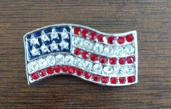 VINTAGE AMERICAN FLAG RHINESTONE PATRIOTIC PIN BROOCH SET