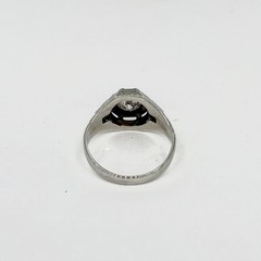 18k White Gold BELAIS Antique 0.83ct Diamond Vtg Art Deco Ring Sz 7.25 (I-56431)