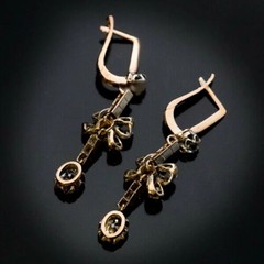 Art Deco Style Lab Created Diamond 14k Rose Gold FN Wedding Engagement Earrings