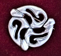 VINTAGE Celtic Knot Triskelion Brooch Pendant Sterling Silver 925 Museum Replica