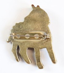 VTG Standing Zebra Brooch Pin Gold Tone Etched Stripes Statement Jewelry Africa