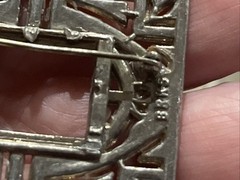 Vintage Sterling Brks Markasite Pin