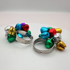 Vintage 90s Jingle Bell Rings Set Silver-tone Women’s Classic Fashion Jewelry