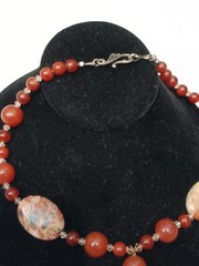 beautiful vintage Southwestern polished Colorful multi-stone Beaded necklace