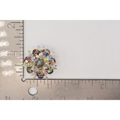 Vintage Crystal Clip On Earrings Watermelon Aurora Borealis Chunky 1960s BinAG