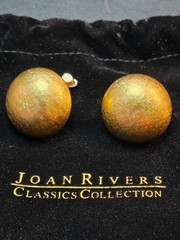 Joan Rivers Classic Collection Gold Toned Button Circle Clip On Earrings