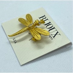 Bijoux Designs Brooch NEW 3-DGold Dragonfly Animal Vintage Original Packaging!