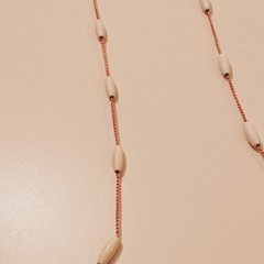 Authentic Vintage Trifari Gold White Milk Glass Bead 22″ Matinee Necklace T Tag