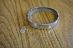 Vintage Sterling Silver Stamped .925 Cuff Bracelet 2 5/8 Round Clasp Snap Close
