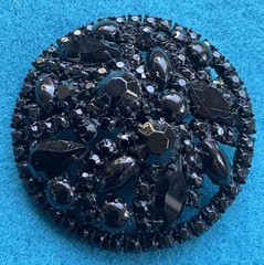 Black Jet Rhinestone Brooch Pin WC