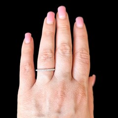 Estate Natural Diamonds 14k White Gold Band Ring 50%Eternity Wedding Anniversary
