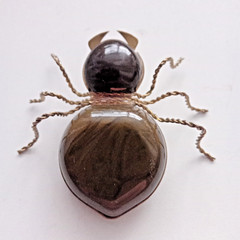 Vintage Spider Brooch Amber Color Resin. Made in the USSR
