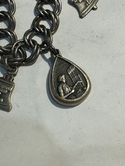 Vintage Sterling Silver Bell Telephone Phone Company Charm BRACELET