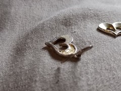 Vintage SU Thailand Sterling Silver Unique Shape Heart Pierced Earrings.