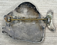 Vintage Modernist Sterling 925 Cartoon Look Fish Sea Life Beach Ocean Brooch Pin