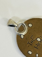 Vintage Sterling Silver Copper Healer Quote Etched Pendant 10-Grams