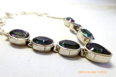 EXQUISITE STERLING SILVER IMPERIAL TOPAZ NECKLACE