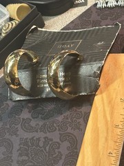 Vintage Avon Hammered Gold Tone Hoop Earrings | Bold Chunky Pierced |1980s 1990s