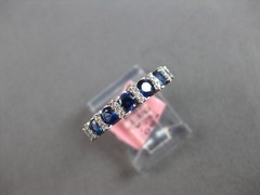 .99CT DIAMOND & AAA SAPPHIRE 14KT WHITE GOLD 3D 7 STONE CHANNEL ANNIVERSARY RING