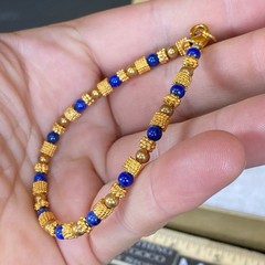 Vtg Museum Museum Art Lapis Lazuli Beaded Necklace Bracelet Etruscan Revival MMA