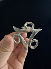 Vintage Modernist Silver Tone Scarf Clip Holder Abstract Swirl Scarf Ring 2.5”