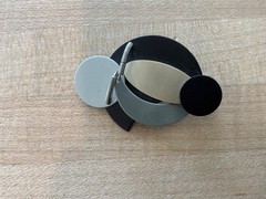 Cubist Geometric Aluminum broach/pin Modernist contemporary shape