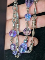 Kirks Folly Love Never Dies Lavender Dream Two Chain Bracelet Copper Color Wear