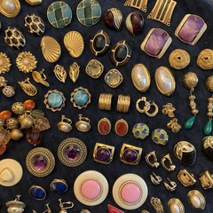 HUGE Lot Vintage Clip On Screw back Earrings TRIFARI Sarah Cov Gay Boyer Coro