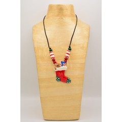 Flying Colors Vintage Christmas Necklace Teddy Stocking Festive Holiday Bin1