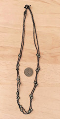 Signed MMA Metropolitan Museum of Art Black Tone Faceted Station Necklace Vtg