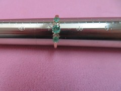 STS 14k Solid Y. Gold Emerald Diamond Band Ring Size 7.25 – 1.47 Grams