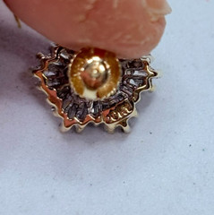 Vintage 10k Yellow Gold 1.00ct Diamond Snowflake Pierced Post Stud Earrings