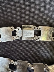 Vintage Siam Sterling Silver Niello Link Bracelet size 6.5