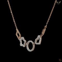 Lab Created Diamond 0.58ct Pendant Necklace Rose Gold Plated Gift