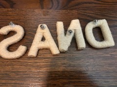 Twisted Rope Style Letter Pins S A N D Beige 3 1/2” for X-mas Stocking Or More