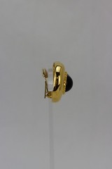 Casual Corner Gold Tone & Black Center Clip-on Earrings, SIgned, 29gr