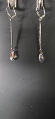 Vintage Crystal Silver Drop Earrings from Germany
