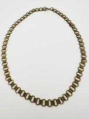 Vintage Gold Tone Brass Book Chain Victorian