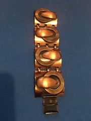 Vintage Copper chunky geometry Modernist Links BRACELET