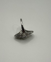 Antique Art Deco Edwardian Platinum & Diamond Ring – Filigree Old European Cut