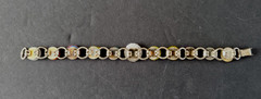 Vintage Button Bracelet Multicolor Glass & Plastic on Metal Base 6 1/2″