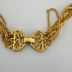 Vintage Multi Strand Gold Tone Necklace Goldette Layered Chains 20″