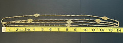 Vintage Monet Oval Filigree Station Bar Link Gold Tone Chain Necklace 57″ Long