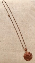 Vintage 1958 Mid-Century Copper Necklace & 2 Copper & Enamel Earring Set* Estate