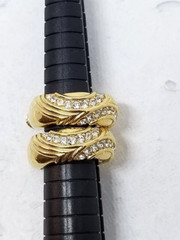 BEAUTIFUL VINTAGE NAPIER GOLD TONE SCREW BACK CLIP ON EARRINGS WITH RHINESTONES
